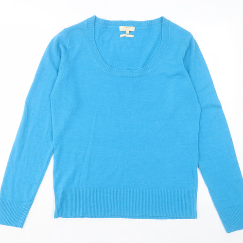 Sarah Hamilton Womens Blue Scoop Neck Acrylic Pullover Jumper Size XL