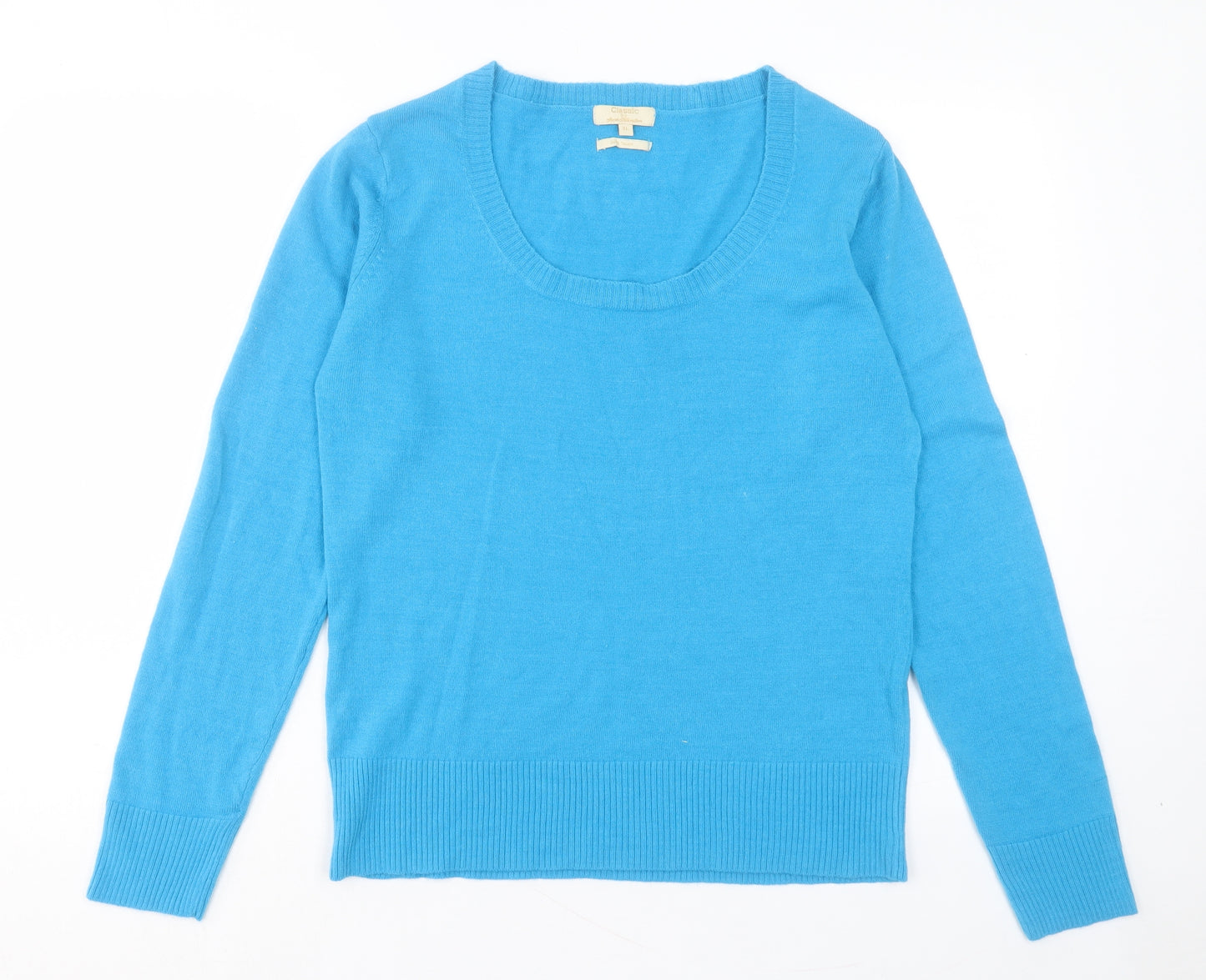 Sarah Hamilton Womens Blue Scoop Neck Acrylic Pullover Jumper Size XL
