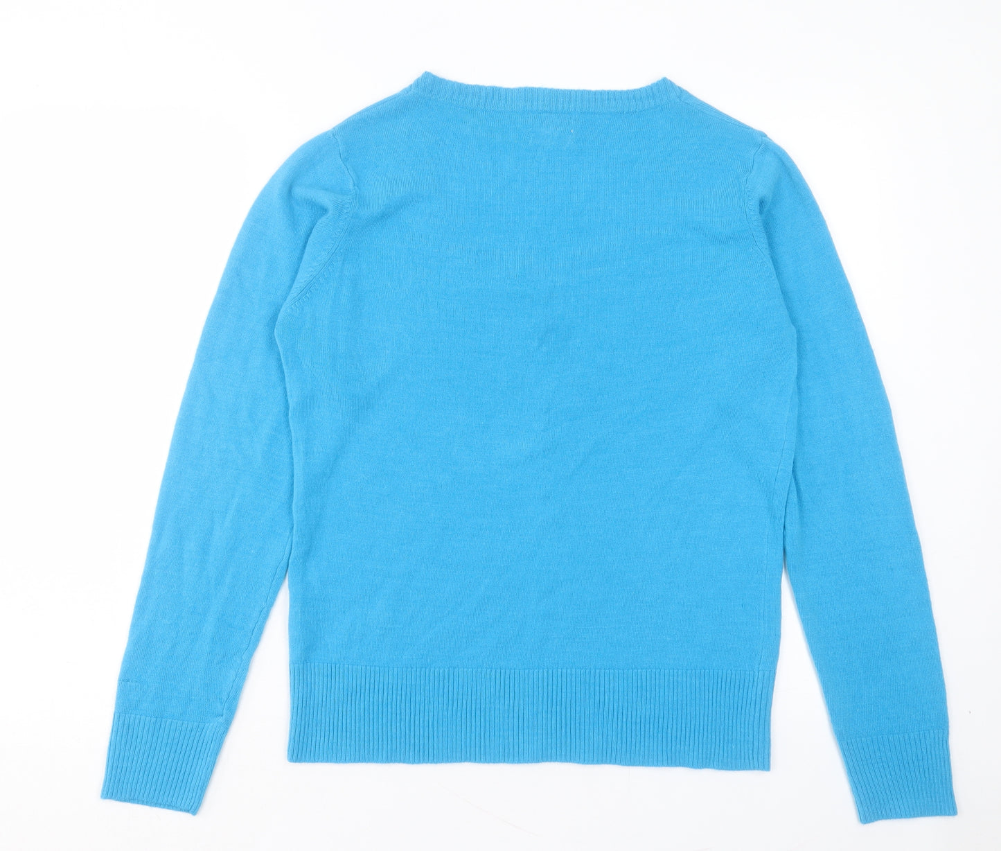 Sarah Hamilton Womens Blue Scoop Neck Acrylic Pullover Jumper Size XL