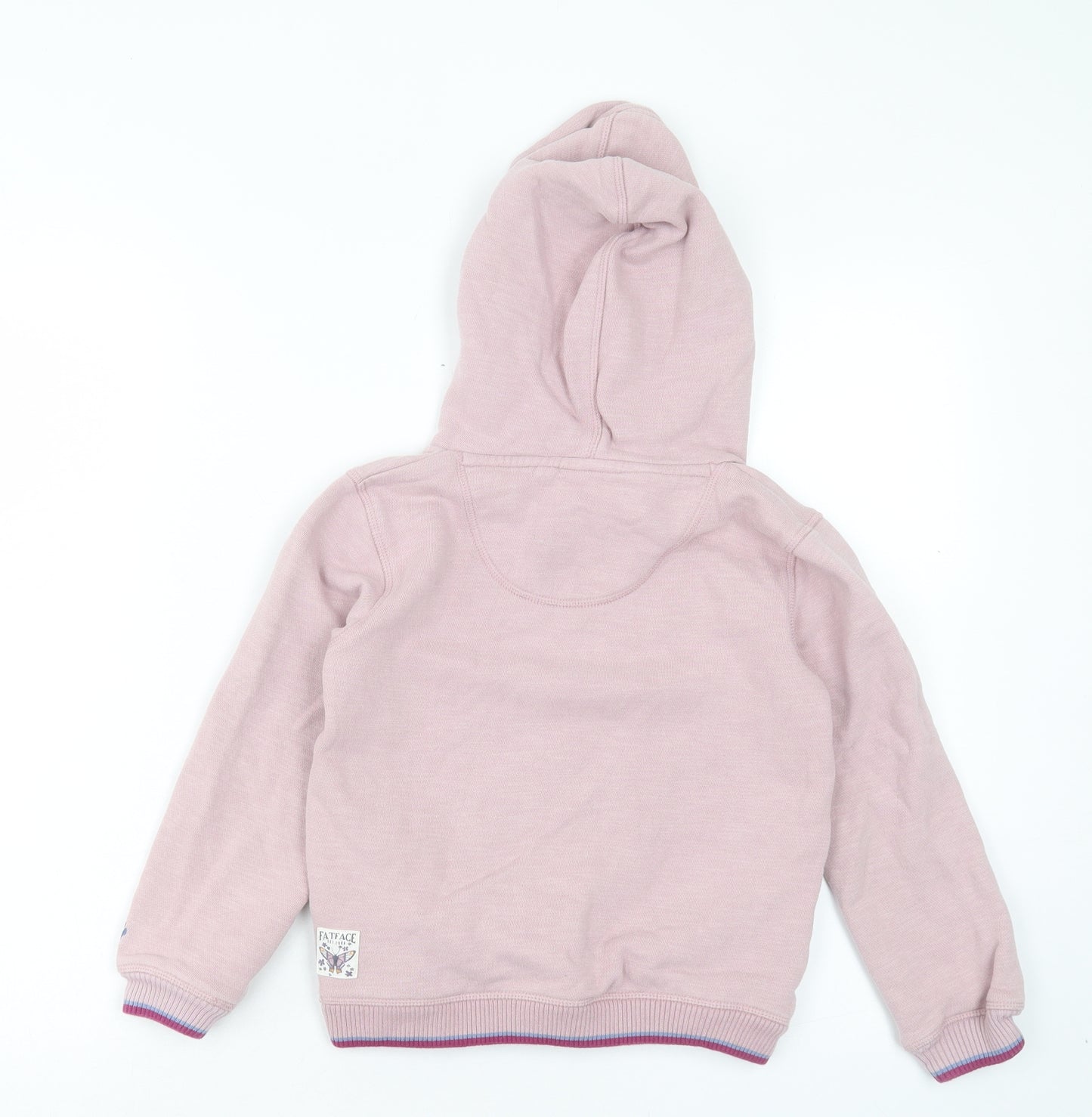 Fat Face Girls Pink Cotton Pullover Hoodie Size 6-7 Years Pullover