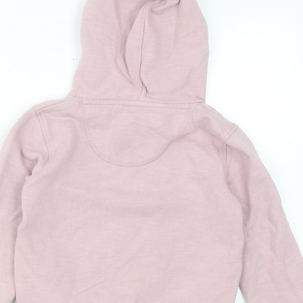 Fat Face Girls Pink Cotton Pullover Hoodie Size 6-7 Years Pullover
