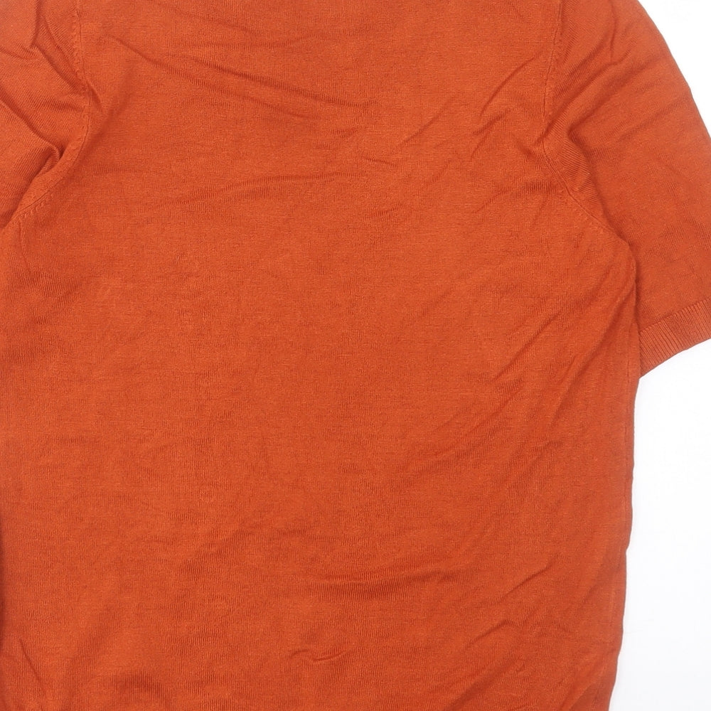 F&F Womens Brown Viscose Basic T-Shirt Size 12 Crew Neck