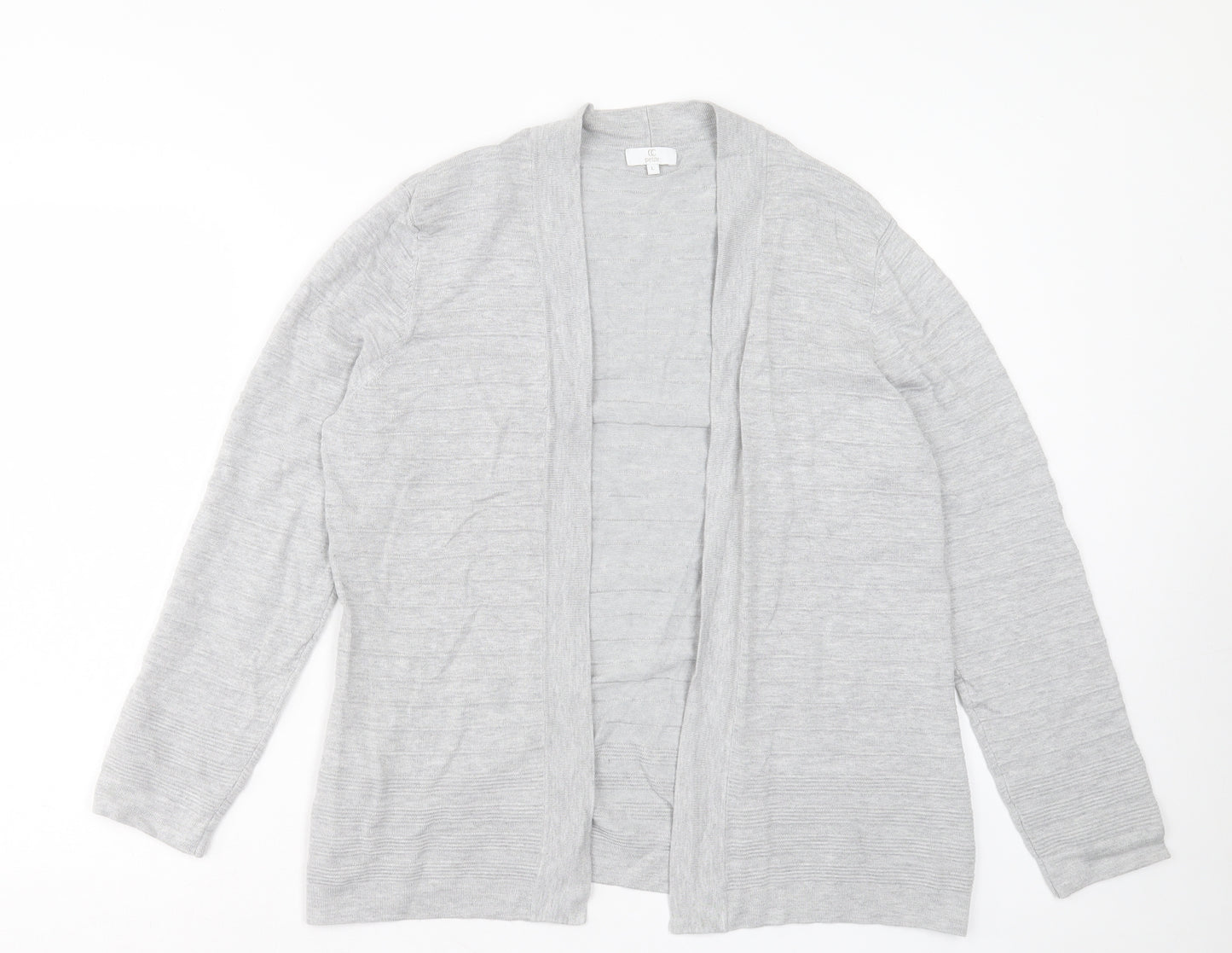 CC Womens Grey V-Neck Viscose Cardigan Jumper Size L