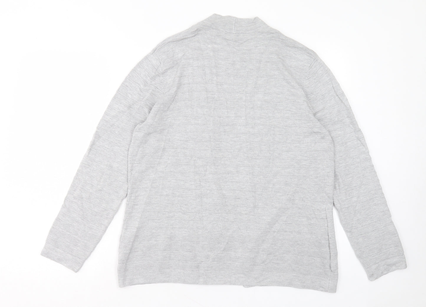 CC Womens Grey V-Neck Viscose Cardigan Jumper Size L