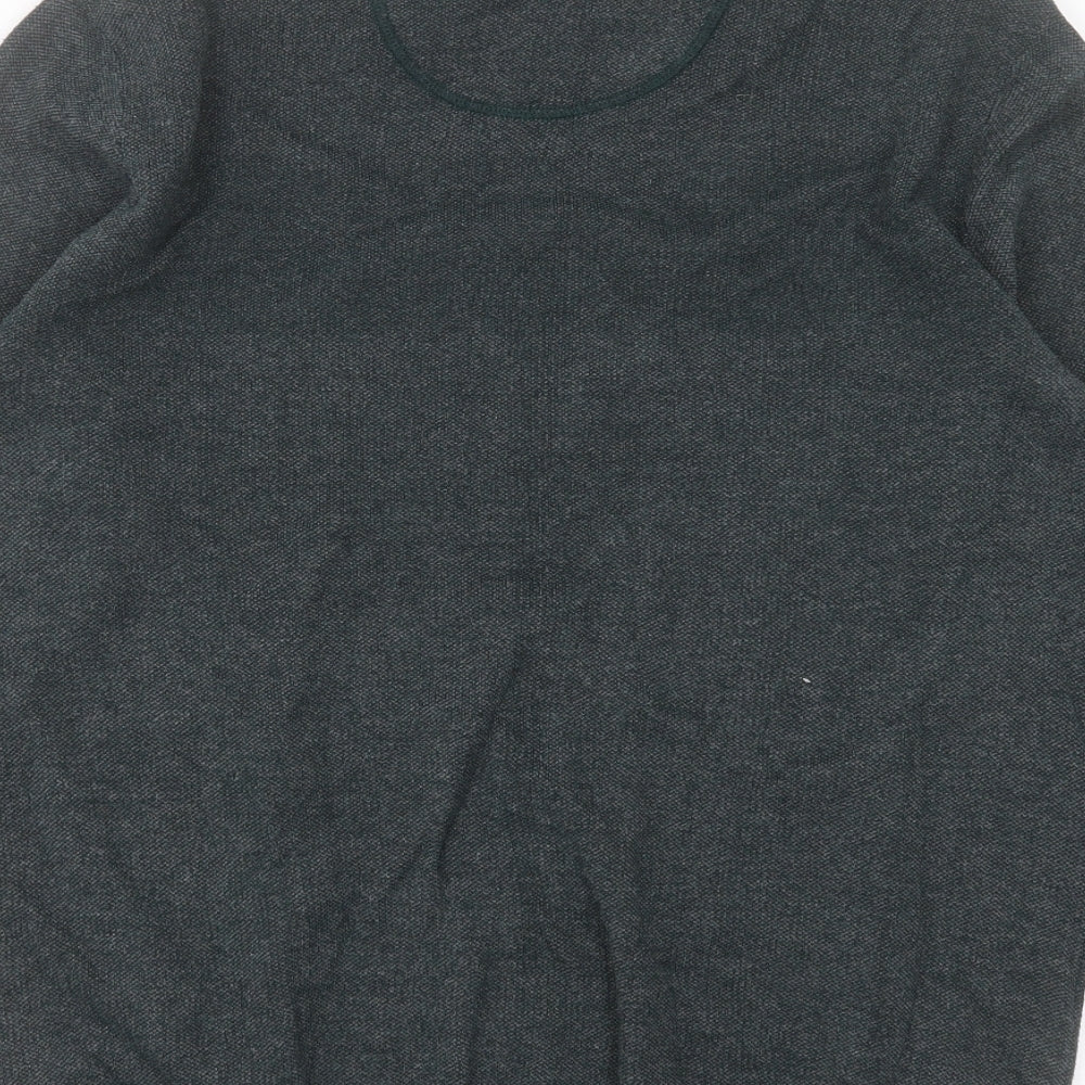 Racing Green Mens Green Crew Neck Cotton Pullover Jumper Size M