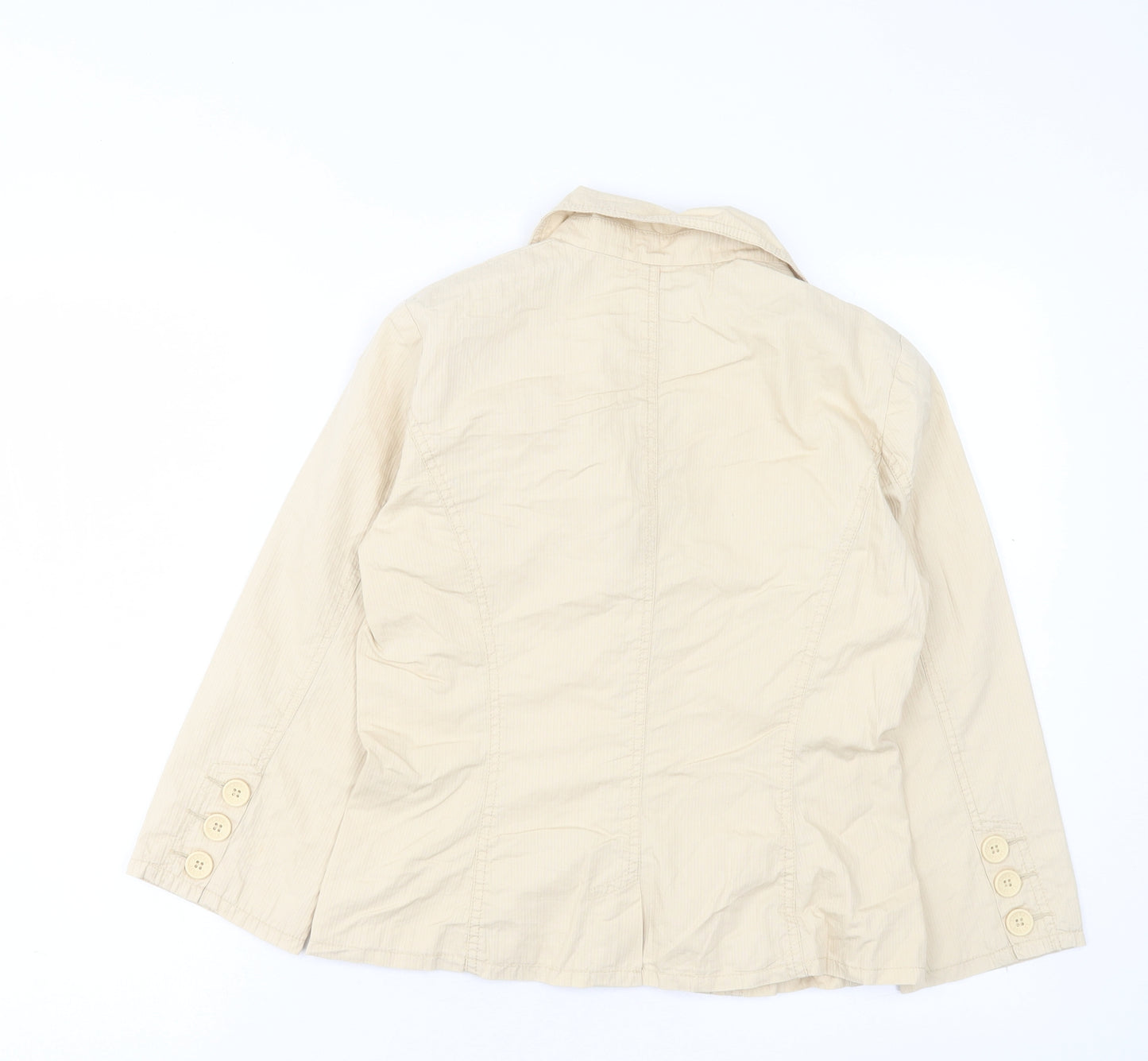 Laura Ashley Womens Beige Jacket Size 10 Button