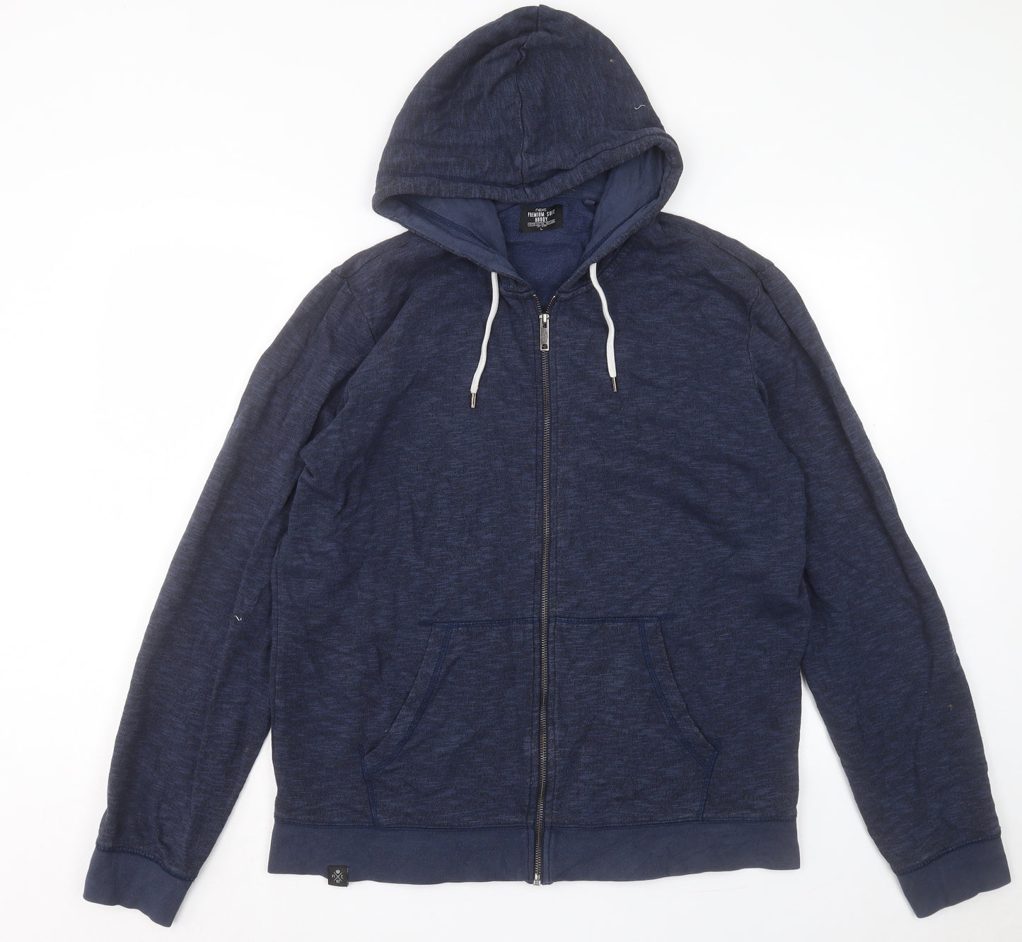 NEXT Mens Blue Cotton Full Zip Hoodie Size L
