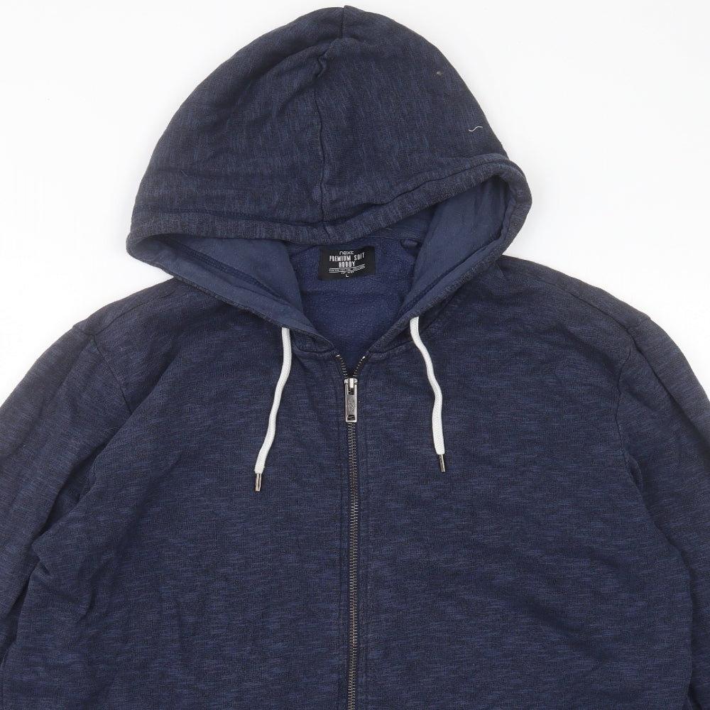 NEXT Mens Blue Cotton Full Zip Hoodie Size L