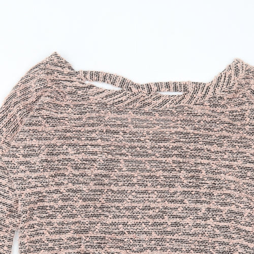 Miss Selfridge Womens Pink Boat Neck Polyester Pullover Jumper Size 10