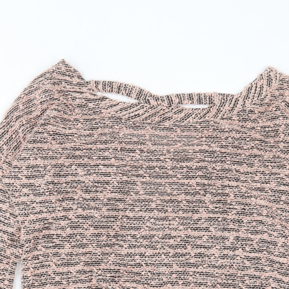 Miss Selfridge Womens Pink Boat Neck Polyester Pullover Jumper Size 10