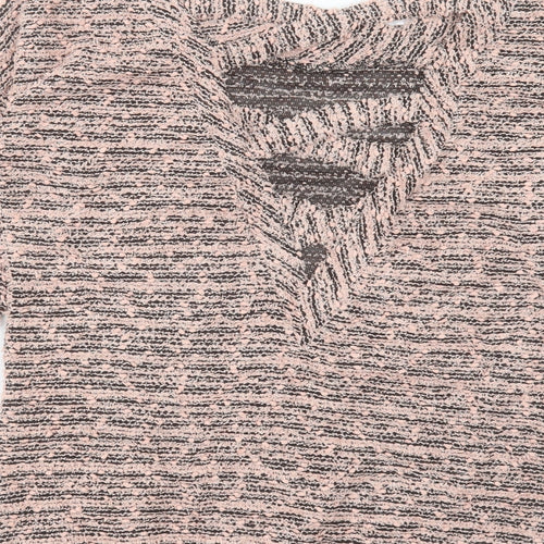 Miss Selfridge Womens Pink Boat Neck Polyester Pullover Jumper Size 10