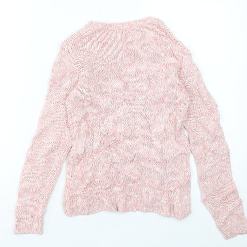 Blue Zoo Girls Pink Crew Neck Acrylic Pullover Jumper Size 9-10 Years Pullover
