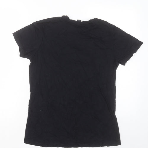 Gildan Womens Black Cotton Basic T-Shirt Size L Crew Neck - Its Not A Bug Its A Feature