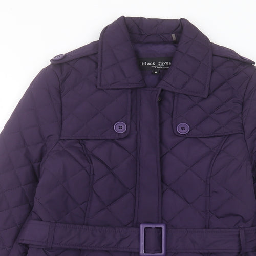 Black Rivet Womens Purple Jacket Size 10 Zip