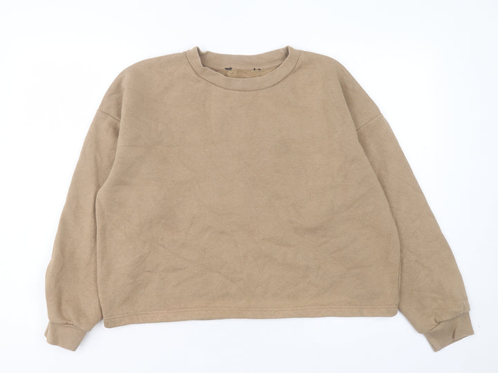 Very Womens Brown Cotton Pullover Sweatshirt Size 12 Pullover