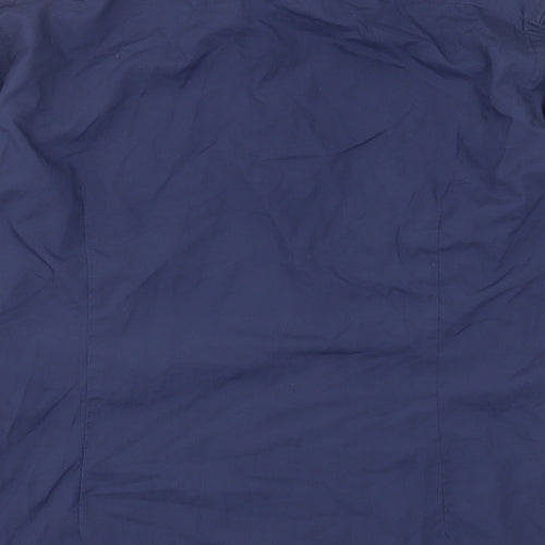 Cedar Wood State Mens Blue Polyester Button-Up Size 16 Collared Button