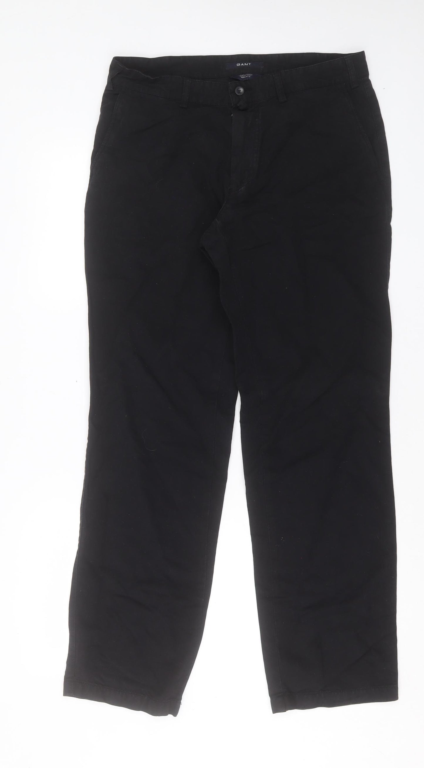 GANT Mens Black Cotton Straight Jeans Size 32 in L32 in Regular Button