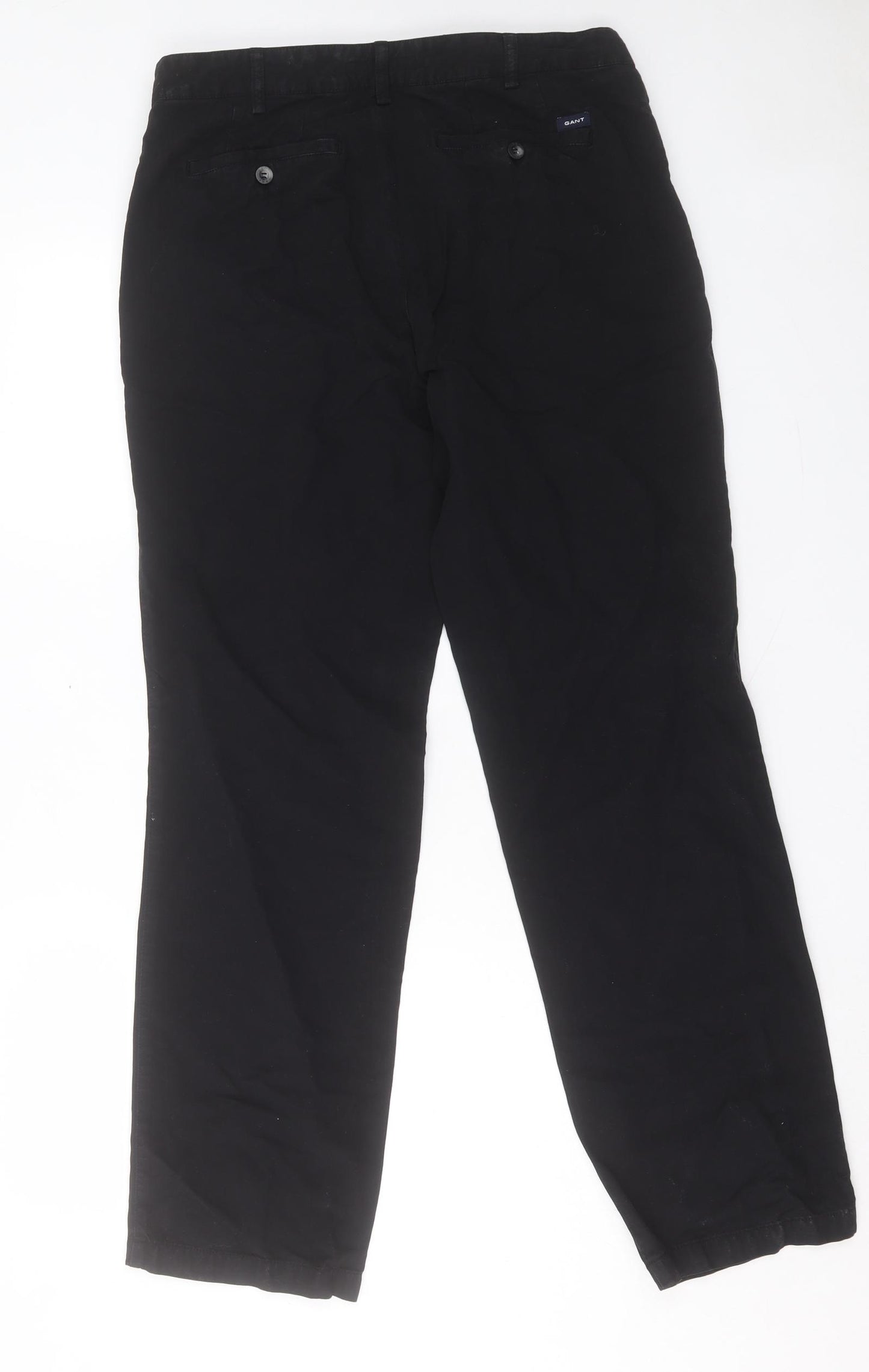 GANT Mens Black Cotton Straight Jeans Size 32 in L32 in Regular Button