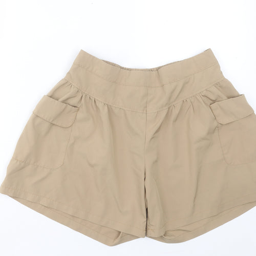 Preworn Womens Brown Polyester Bermuda Shorts Size 3XL L6 in Regular Pull On