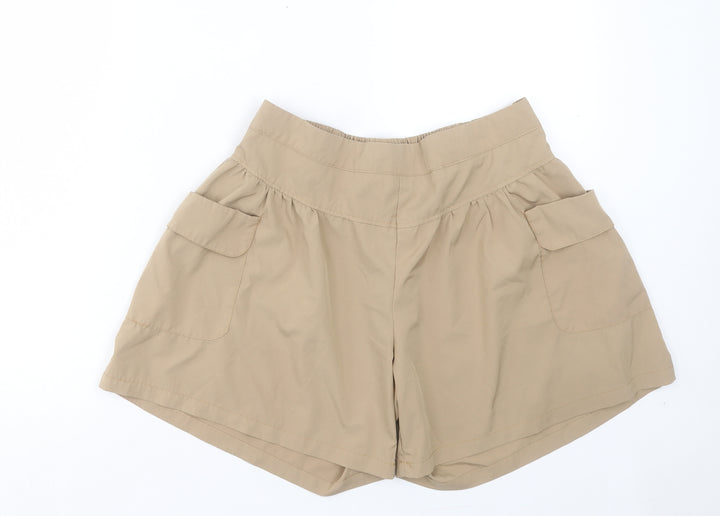Preworn Womens Brown Polyester Bermuda Shorts Size 3XL L6 in Regular Pull On