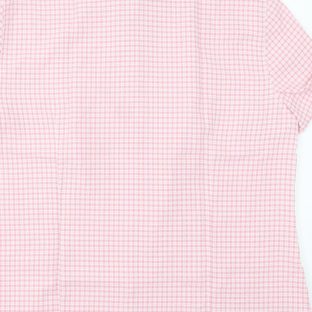 Yours Womens Pink Plaid Polyester Basic Button-Up Size 20 Collared