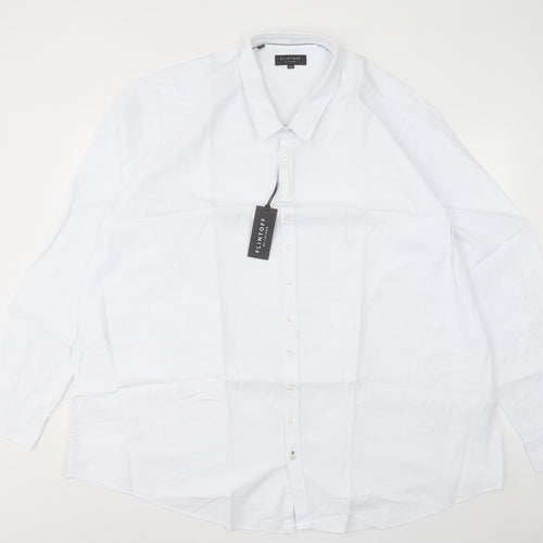 Jacamo Mens White Cotton Dress Shirt Size 3XL Collared Button