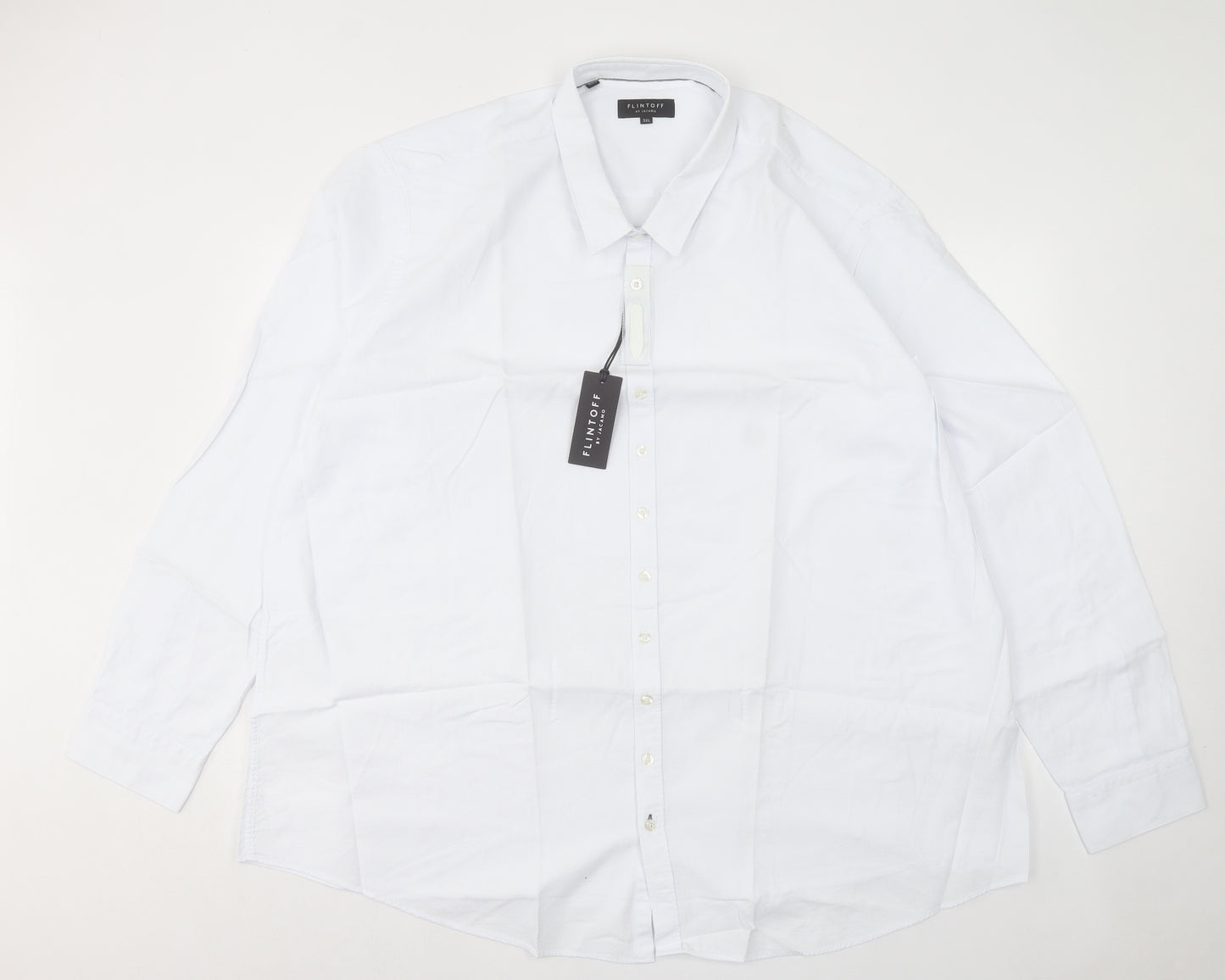 Jacamo Mens White Cotton Dress Shirt Size 3XL Collared Button
