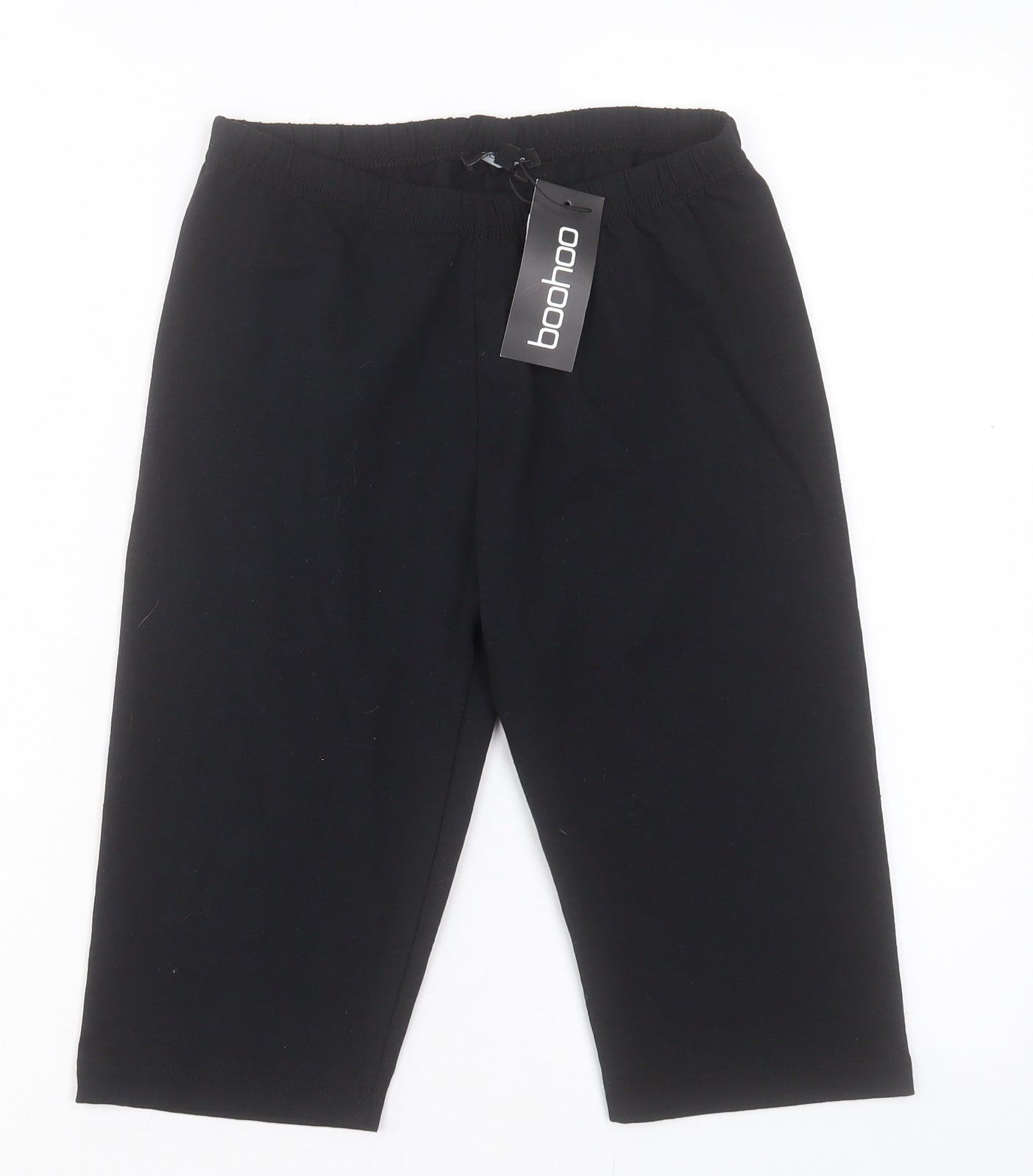 Boohoo Womens Black Cotton Sweat Shorts Size 10 L12 in Regular Pull On