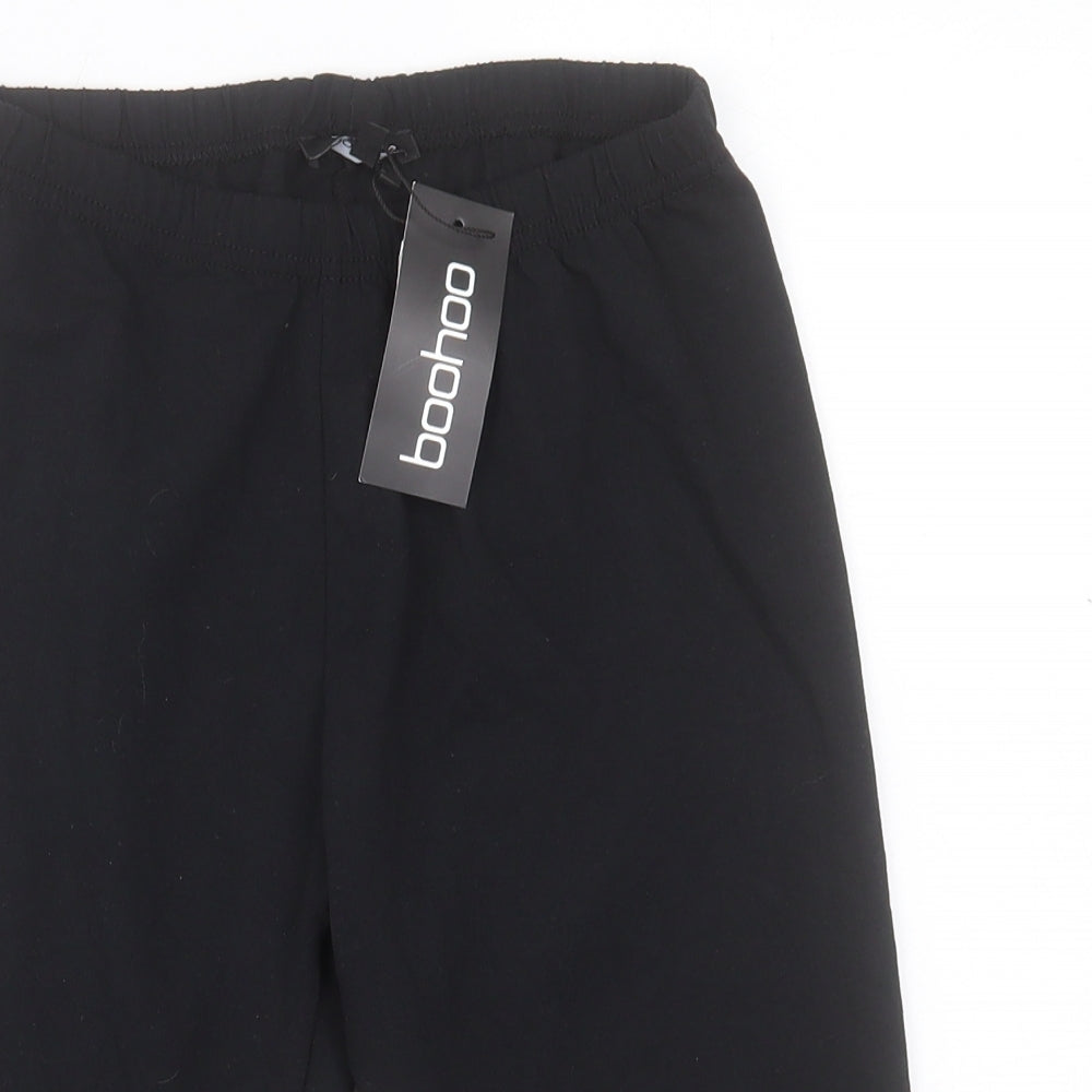 Boohoo Womens Black Cotton Sweat Shorts Size 10 L12 in Regular Pull On