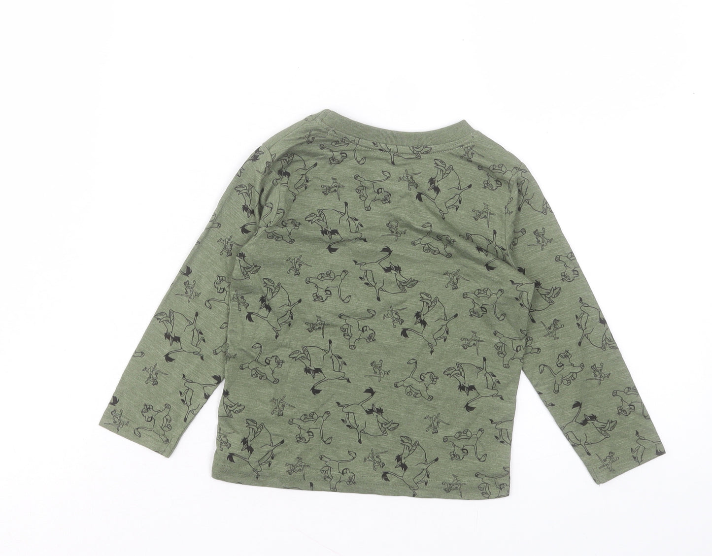 Primark Boys Green Geometric Cotton Basic Casual Size 18-24 Months Crew Neck Pullover - The Lion King