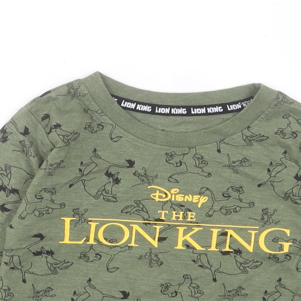 Primark Boys Green Geometric Cotton Basic Casual Size 18-24 Months Crew Neck Pullover - The Lion King