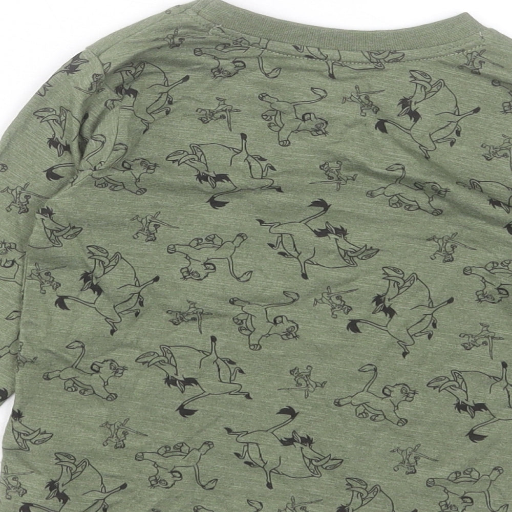 Primark Boys Green Geometric Cotton Basic Casual Size 18-24 Months Crew Neck Pullover - The Lion King
