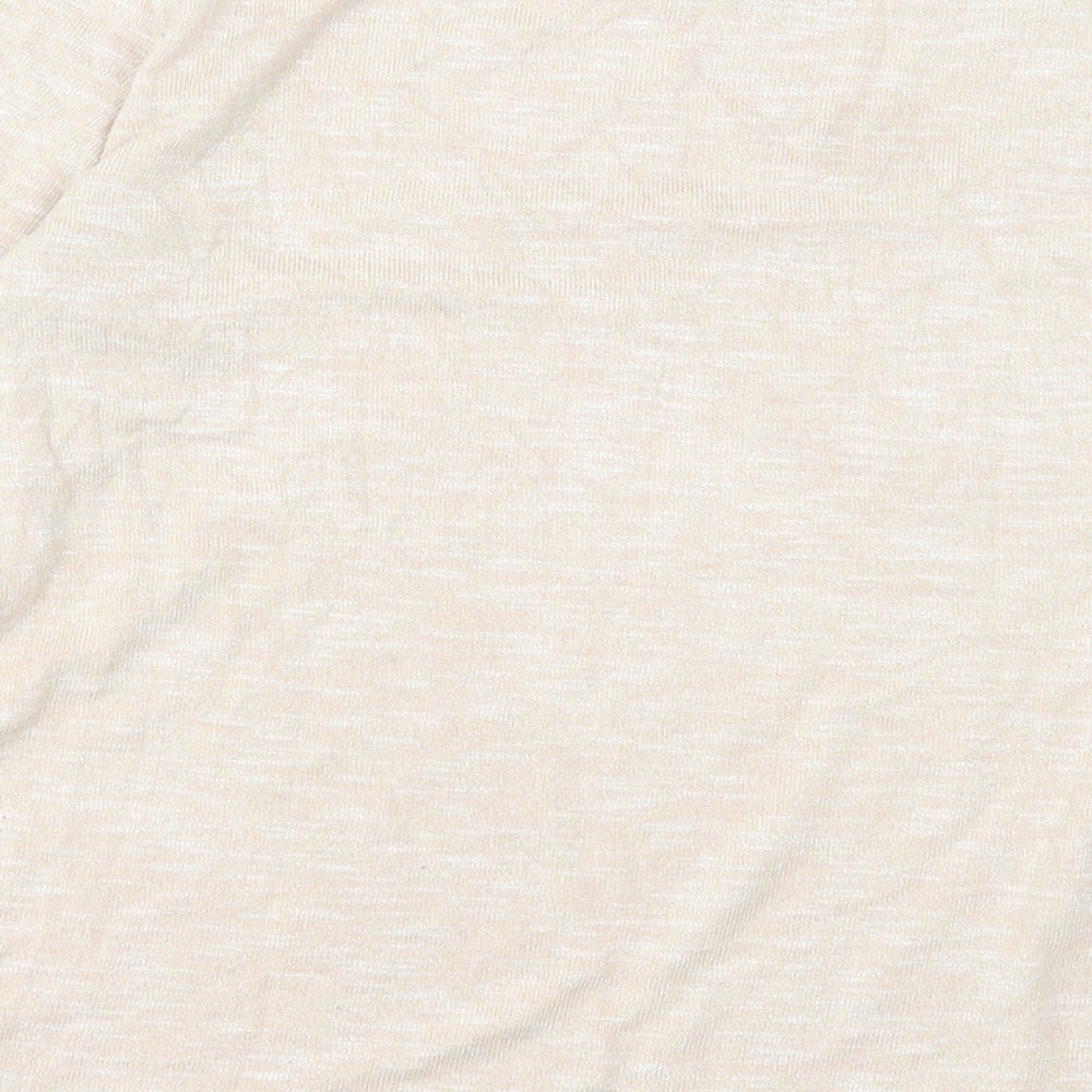 NEXT Womens Beige Viscose Basic T-Shirt Size 12 Crew Neck