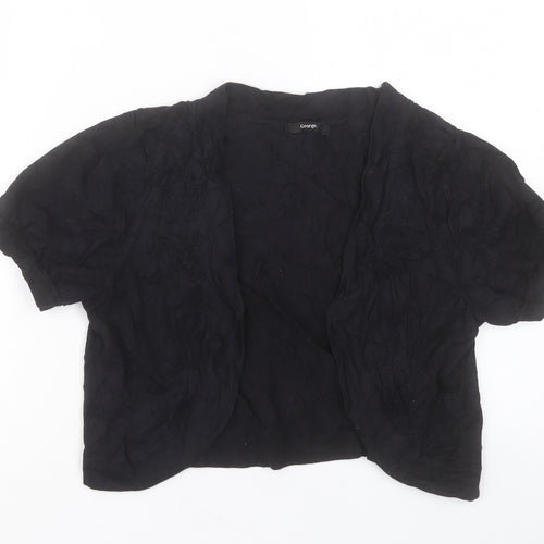 George Womens Black V-Neck Cotton Cardigan Jumper Size 12