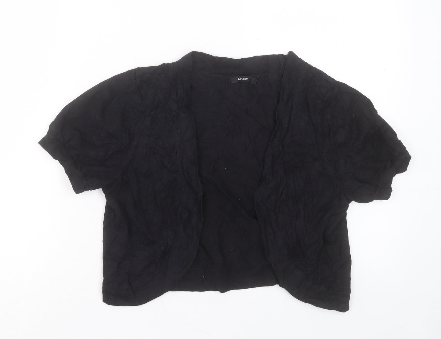 George Womens Black V-Neck Cotton Cardigan Jumper Size 12