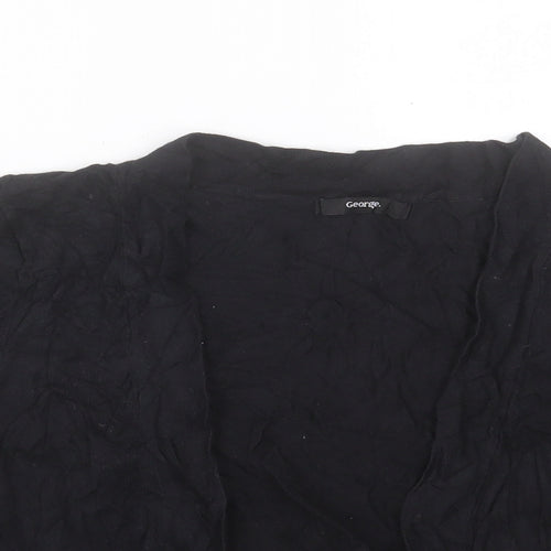 George Womens Black V-Neck Cotton Cardigan Jumper Size 12