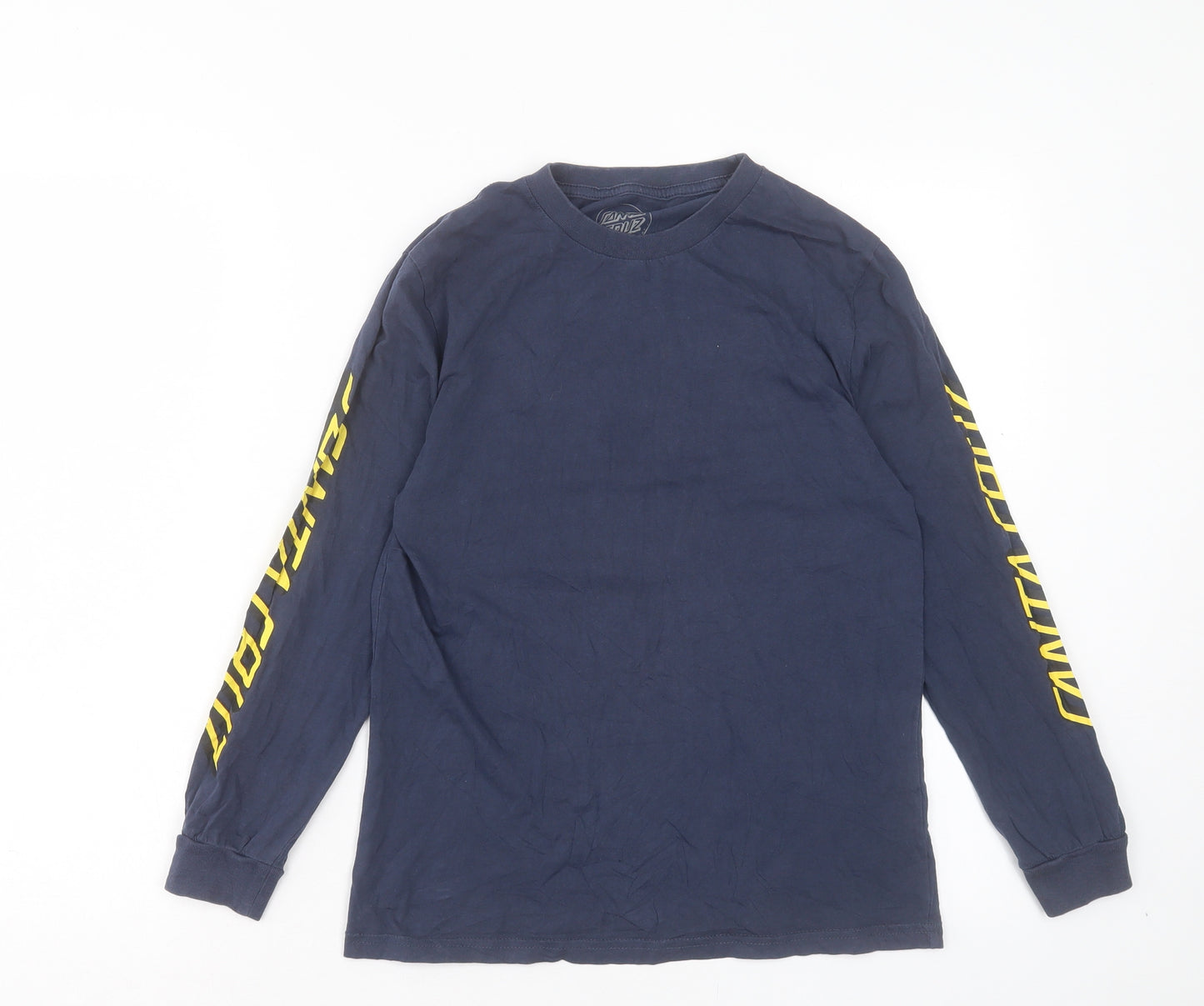 Santa Cruz Boys Blue Cotton Basic Casual Size 12 Years Crew Neck Pullover