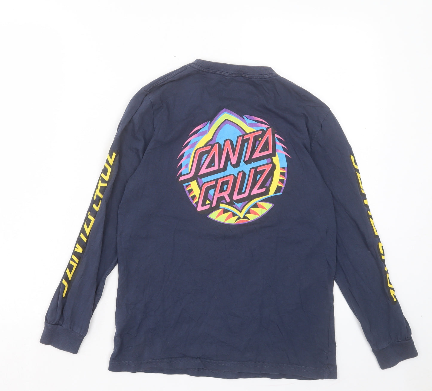 Santa Cruz Boys Blue Cotton Basic Casual Size 12 Years Crew Neck Pullover