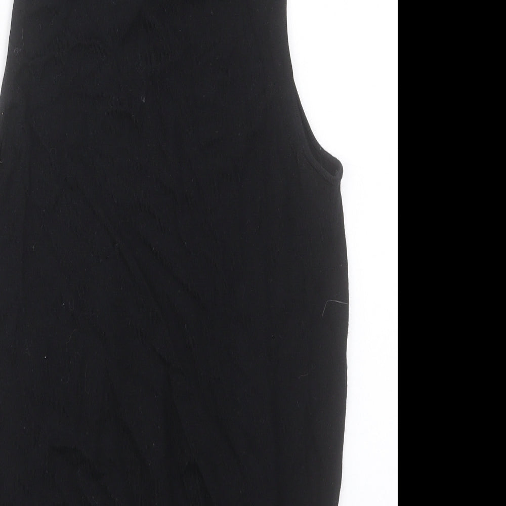 Reiss Womens Black Roll Neck Wool Vest Jumper Size M