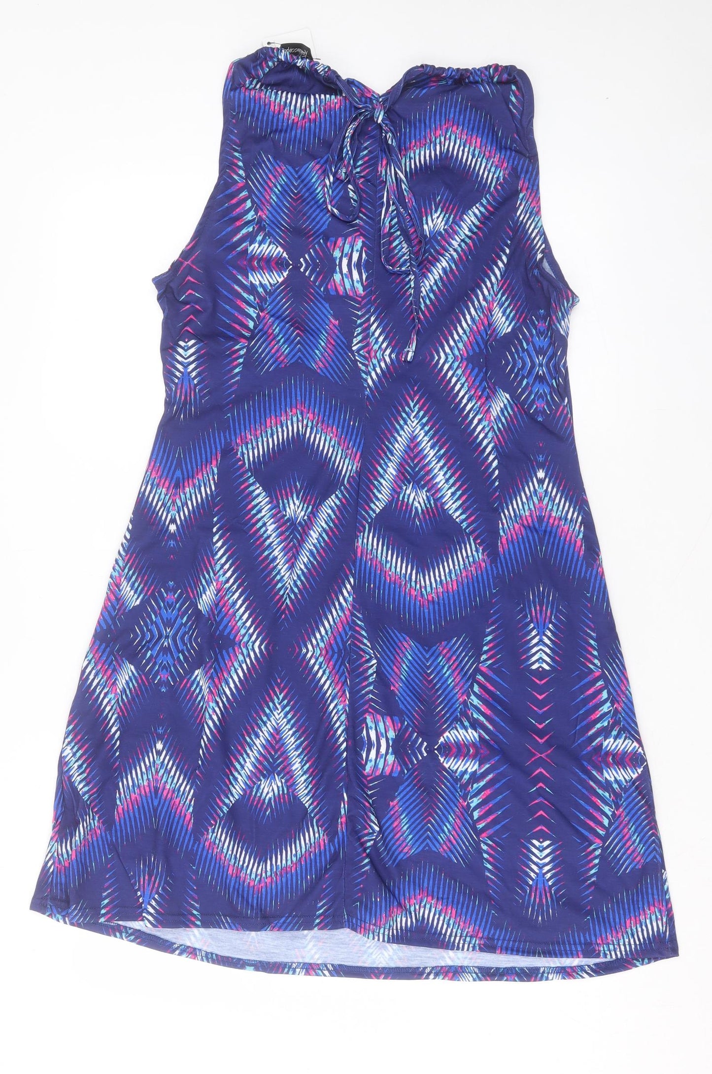 Kaleidoscope Womens Purple Geometric Polyester A-Line Size 16 Halter Tie