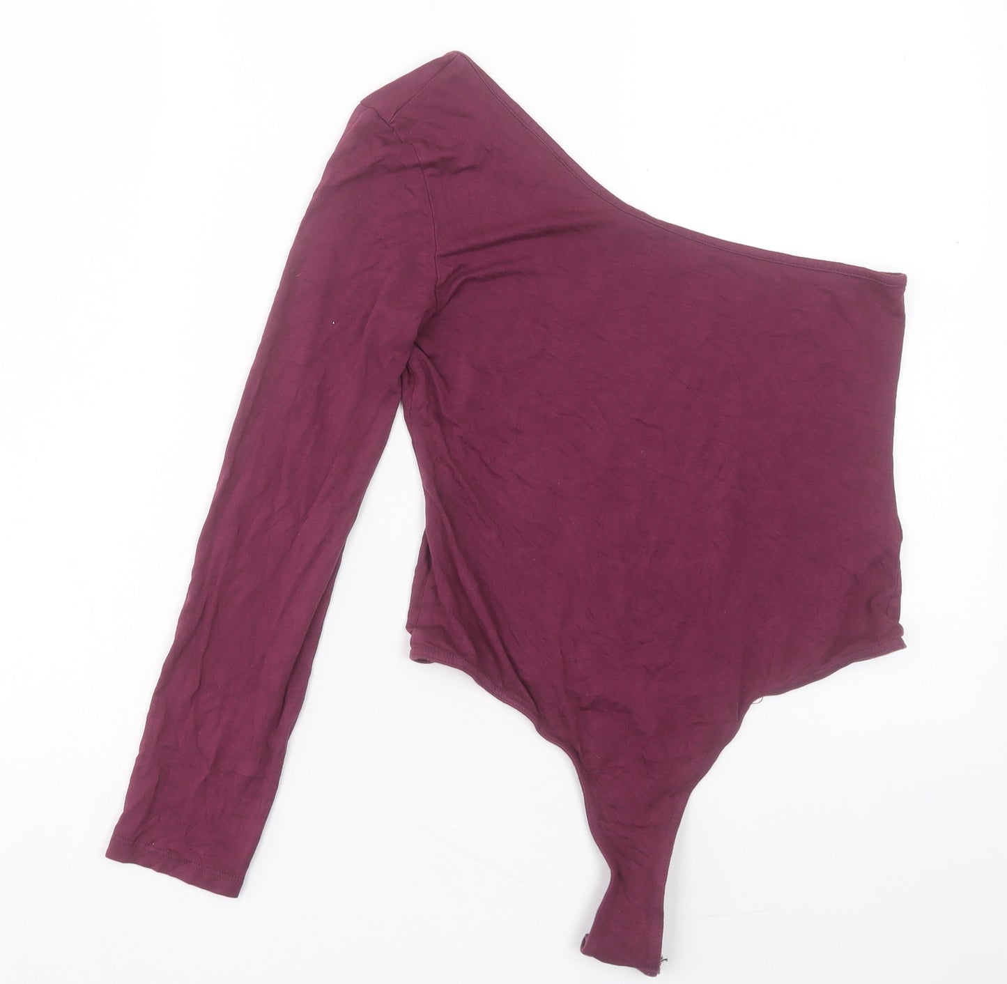 Missguided Womens Purple Viscose Bodysuit One-Piece Size 12 Snap