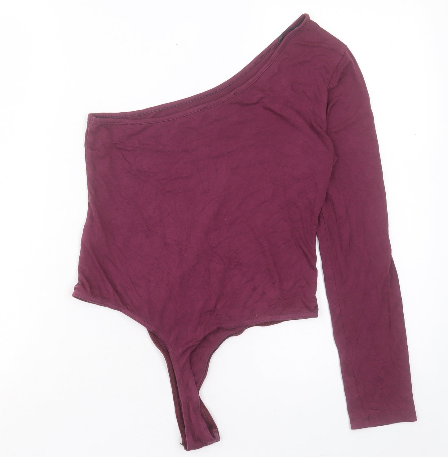 Missguided Womens Purple Viscose Bodysuit One-Piece Size 12 Snap