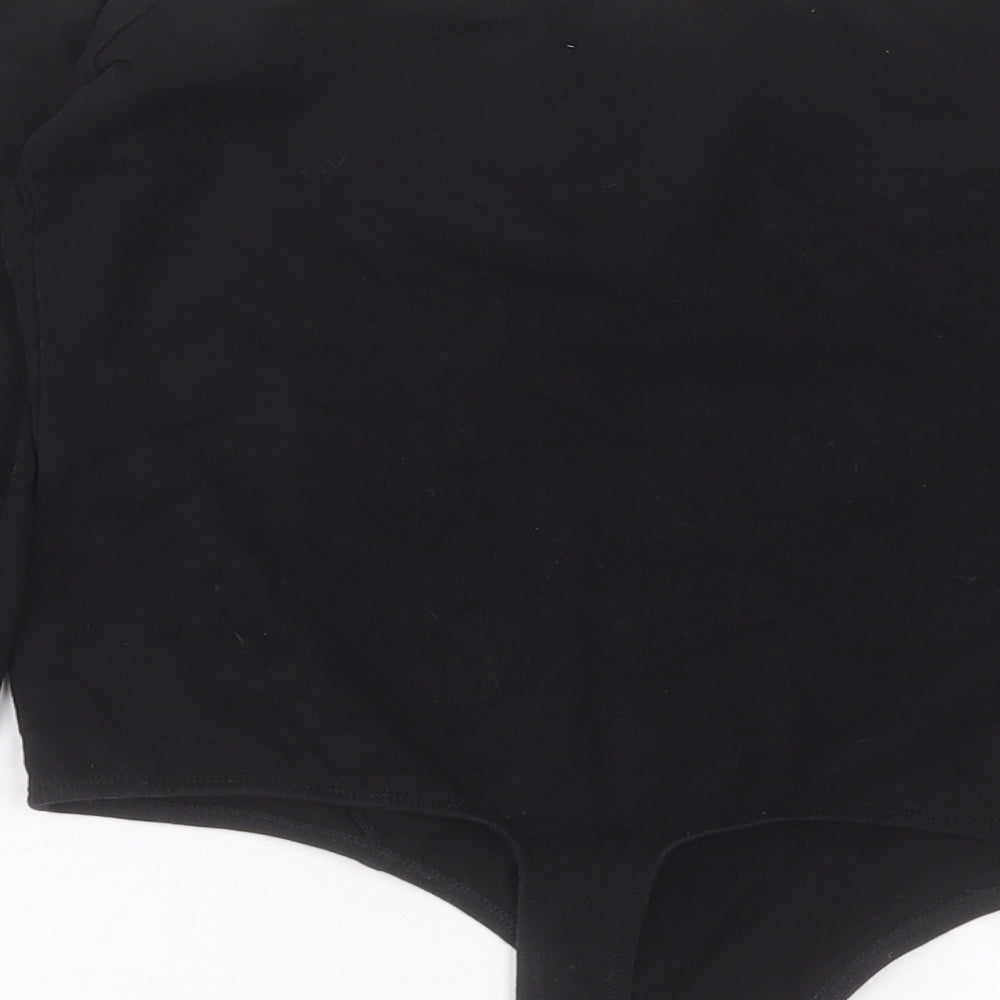 ASOS Womens Black Cotton Bodysuit One-Piece Size 12 Snap