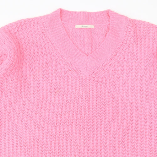 George Womens Pink Acrylic Jumper Dress Size L V-Neck Pullover