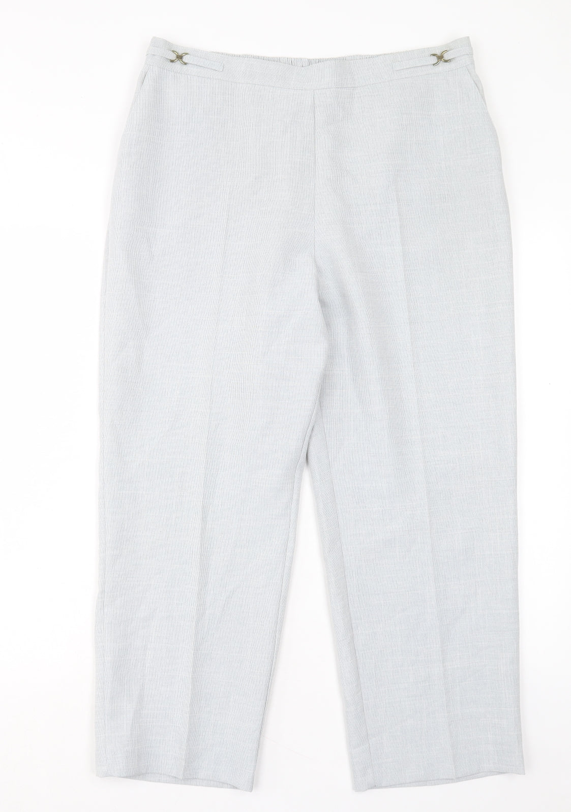 BHS Womens Grey Polyester Trousers Size 16 L25 in Regular