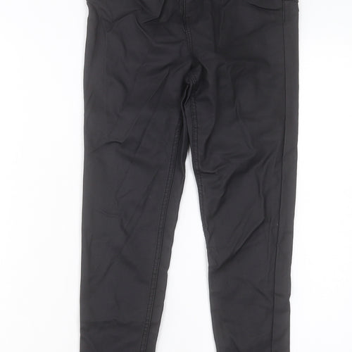 New Look Womens Black Viscose Skinny Jeans Size 10 L25 in Regular Button - Leather Look