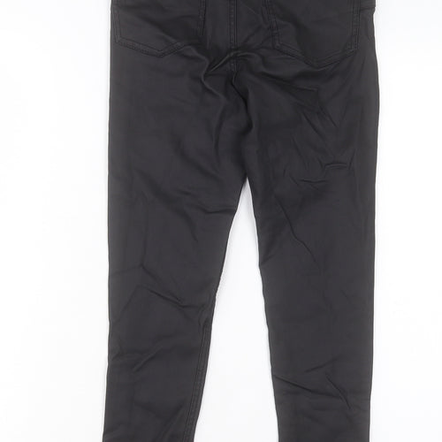 New Look Womens Black Viscose Skinny Jeans Size 10 L25 in Regular Button - Leather Look
