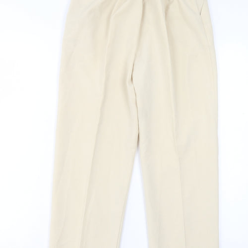 Preworn Womens Ivory Polyester Trousers Size 12 L26 in Regular
