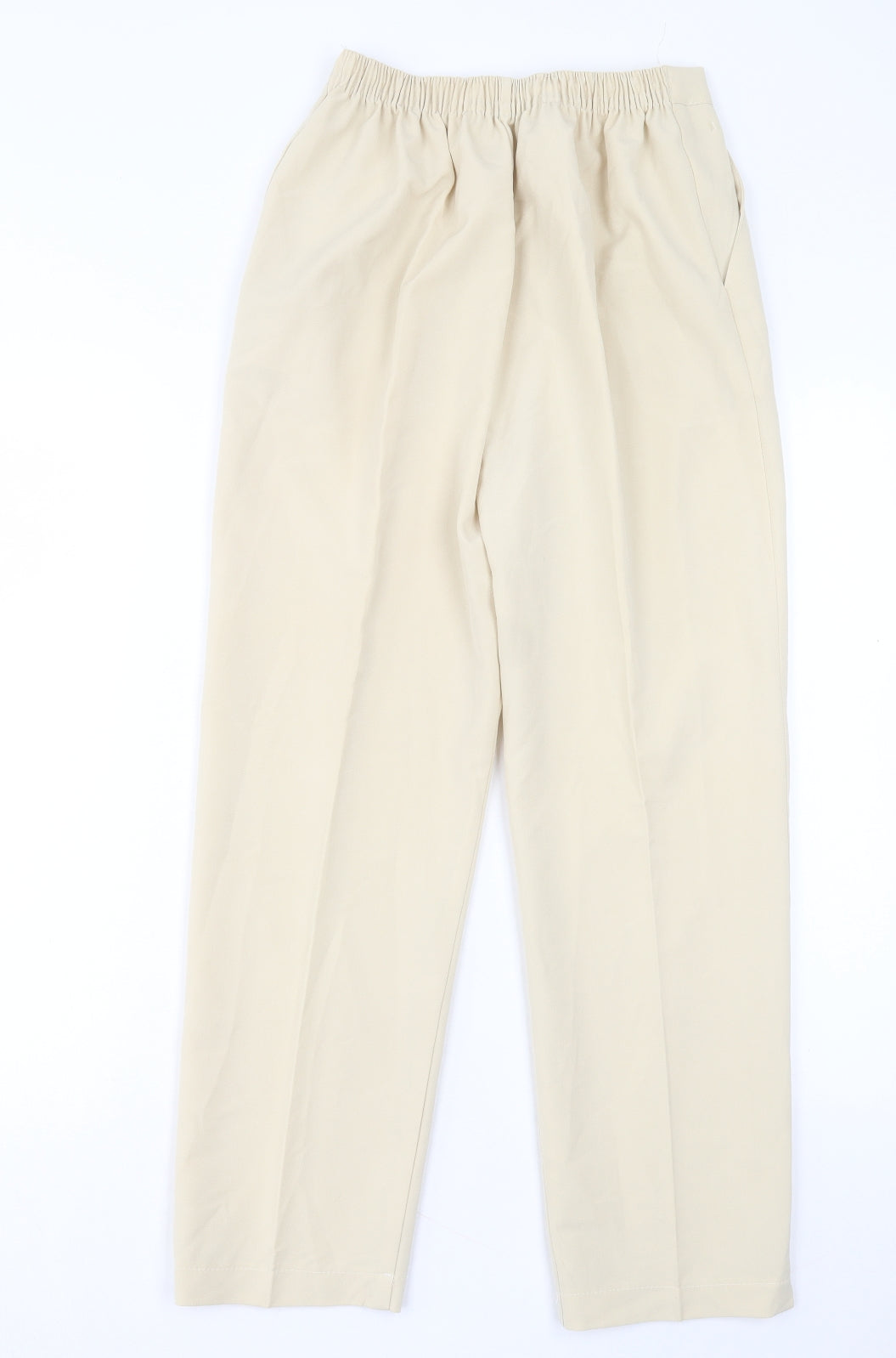 Preworn Womens Ivory Polyester Trousers Size 12 L26 in Regular