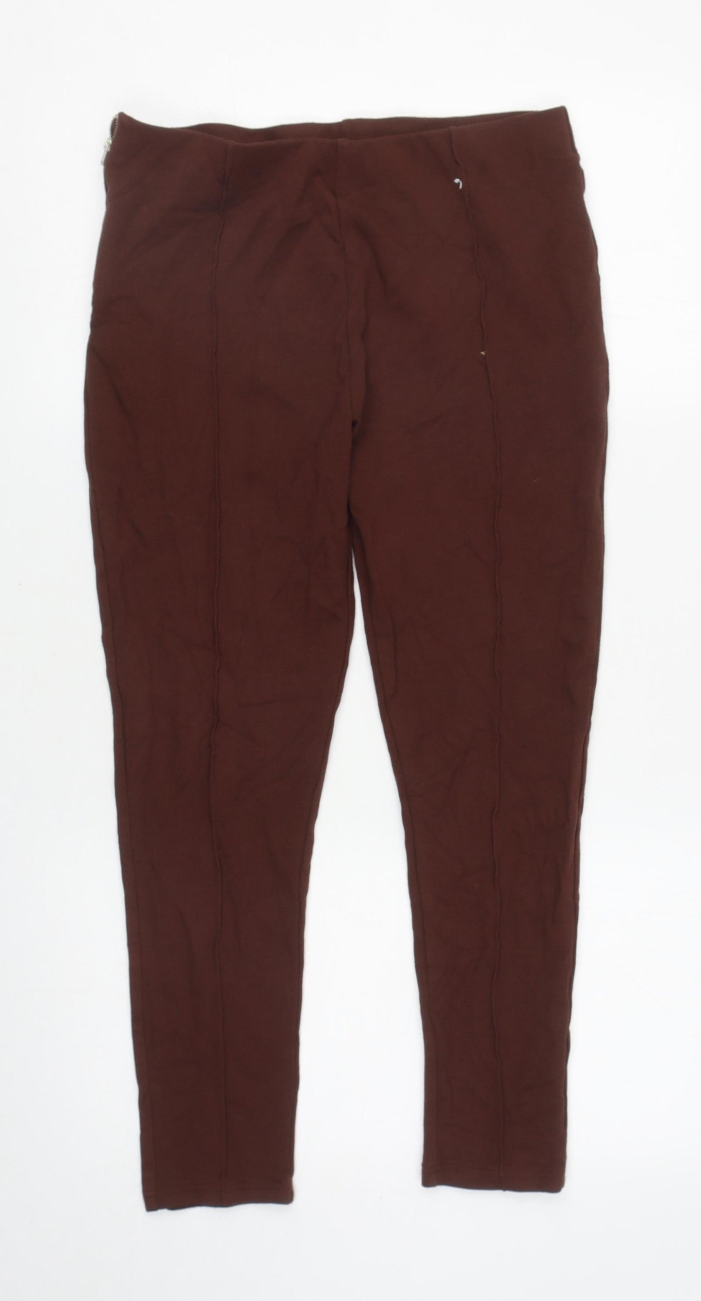 Primark Womens Brown Viscose Cropped Leggings Size M L24 in